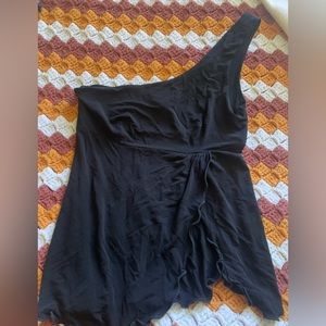 Black Bebe asymmetrical tank